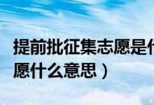 提前批征集志愿是什么意思?。ㄌ崆芭骷驹甘裁匆馑迹?class=