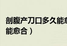 剖腹產(chǎn)刀口多久能愈合不疼（剖腹產(chǎn)刀口多久能愈合）
