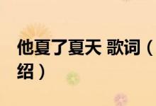 他夏了夏天 歌詞（關(guān)于他夏了夏天 歌詞的介紹）