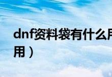 dnf資料袋有什么用（簡介dnf資料袋有什么用）