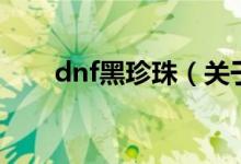 dnf黑珍珠（關(guān)于dnf黑珍珠的介紹）
