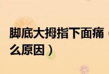 腳底大拇指下面痛（腳底大拇指下方疼痛是什么原因）