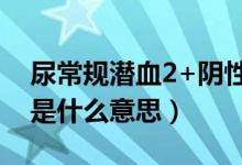 尿常規(guī)潛血2+陰性什么意思（尿潛血2 陰性是什么意思）