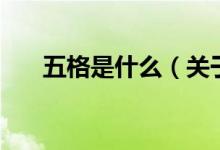 五格是什么（關于五格是什么的介紹）