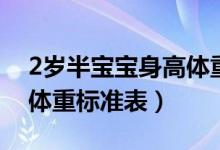 2歲半寶寶身高體重標(biāo)準(zhǔn)表（2歲半寶寶身高體重標(biāo)準(zhǔn)表）
