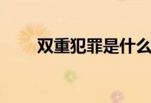 雙重犯罪是什么意思（犯罪的含義）
