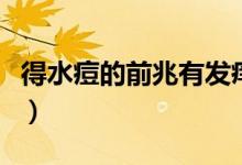 得水痘的前兆有發(fā)癢嗎（得水痘的前兆有哪些）