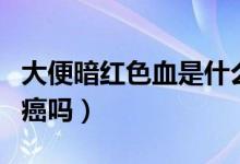 大便暗紅色血是什么原因（大便暗紅色血是腸癌嗎）