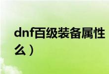 dnf百級(jí)裝備屬性(dnf100級(jí)裝備屬性時(shí)什么)