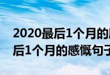 2020最后1個(gè)月的朋友圈文案說說（2020最后1個(gè)月的感慨句子）