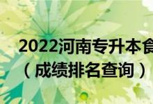 2022河南專升本食品科學(xué)與工程一分一段表（成績排名查詢）