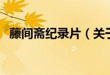 藤間齋紀(jì)錄片（關(guān)于藤間齋紀(jì)錄片的介紹）