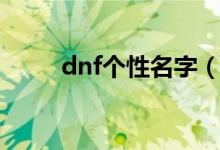 dnf個性名字（獨特好聽的dnf名）