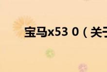 寶馬x53 0（關于寶馬x53 0的介紹）
