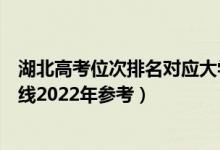 湖北高考位次排名對(duì)應(yīng)大學(xué)有哪些（位次對(duì)應(yīng)大學(xué)最低分?jǐn)?shù)線2022年參考）