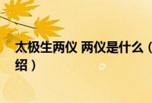 太極生兩儀 兩儀是什么（關(guān)于太極生兩儀 兩儀是什么的介紹）