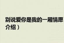 別說愛你是我的一廂情愿（關(guān)于別說愛你是我的一廂情愿的介紹）