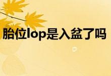 胎位lop是入盆了嗎（胎方位loa是入盆了嗎）
