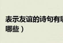 表示友誼的詩(shī)句有哪些（關(guān)于友誼的詩(shī)句都有哪些）