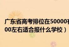 廣東省高考排位在50000有學(xué)校選擇嗎（廣東高考位次100000左右適合報(bào)什么學(xué)校）