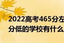 2022高考465分左右有哪些二本大學(xué)(各省分低的學(xué)校有什么)