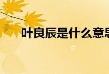 葉良辰是什么意思?。ㄈ~良辰的簡介）