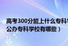 高考300分能上什么?？茖W(xué)校（2022年高考200到300分的公辦?？茖W(xué)校有哪些）