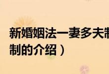 新婚姻法一妻多夫制（關(guān)于新婚姻法一妻多夫制的介紹）