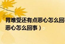 胃難受還有點惡心怎么回事可以吃頭包藥嗎（胃難受還有點惡心怎么回事）