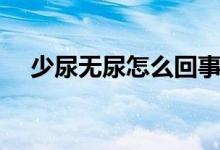 少尿無尿怎么回事（少尿無尿怎么回事）