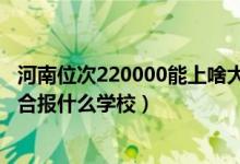 河南位次220000能上啥大學（河南高考位次110000左右適合報什么學校）
