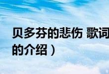 貝多芬的悲傷 歌詞（關于貝多芬的悲傷 歌詞的介紹）