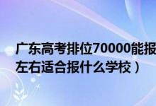 廣東高考排位70000能報什么學(xué)校（廣東高考位次120000左右適合報什么學(xué)校）