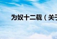 為奴十二載（關(guān)于為奴十二載的介紹）