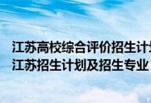 江蘇高校綜合評價招生計劃（2022綜合評價招生B類高校在江蘇招生計劃及招生專業(yè)）