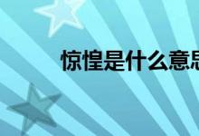 驚惶是什么意思（驚惶怎樣解釋）