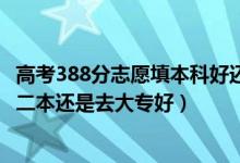 高考388分志愿填本科好還是專科好（高考360到370分是上二本還是去大專好）