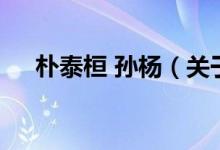 樸泰桓 孫楊（關(guān)于樸泰桓 孫楊的介紹）