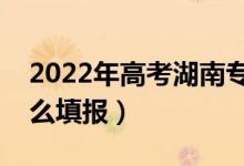 2022年高考湖南?？瓶梢蕴顖髱讉€志愿（怎么填報）