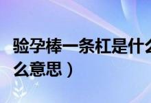 驗孕棒一條杠是什么樣的（驗孕棒一條杠是什么意思）