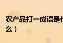 農(nóng)產(chǎn)品打一成語(yǔ)是什么（農(nóng)產(chǎn)品打一成語(yǔ)是什么）