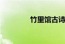 竹里館古詩(shī)講解（竹里館）