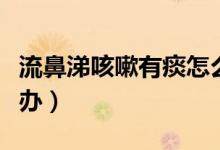 流鼻涕咳嗽有痰怎么弄（咳嗽流鼻涕有痰怎么辦）