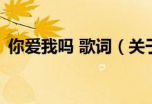 你愛我嗎 歌詞（關(guān)于你愛我嗎 歌詞的介紹）