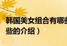 韓國美女組合有哪些（關(guān)于韓國美女組合有哪些的介紹）
