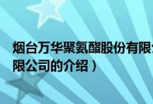 煙臺萬華聚氨酯股份有限公司（關(guān)于煙臺萬華聚氨酯股份有限公司的介紹）