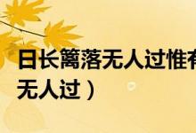 日長(zhǎng)籬落無(wú)人過(guò)惟有蜻蜓蝶飛畫(huà)面（日長(zhǎng)籬落無(wú)人過(guò)）