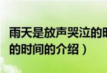 雨天是放聲哭泣的時間（關于雨天是放聲哭泣的時間的介紹）