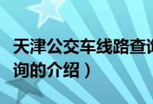 天津公交車(chē)線路查詢（關(guān)于天津公交車(chē)線路查詢的介紹）