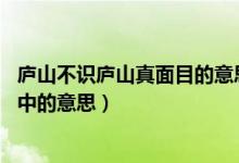 廬山不識(shí)廬山真面目的意思（不識(shí)廬山真面目 只緣身在此山中的意思）